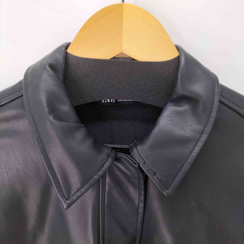 ザラ ZARA フェイクレザーシャツジャケット レディース import:S