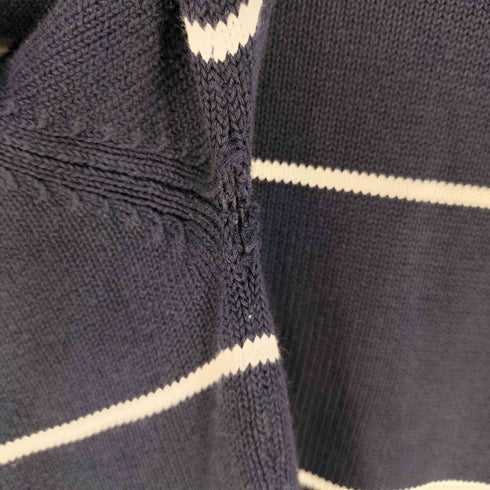 アディダス adidas CLIMALITE ロゴ刺繍 ボーダー コットン ニット メンズ import:L