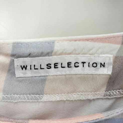 ウィルセレクション WILLSELECTION シアー BIG チェック ラッフル フレア ワンピース レディース JPN:M