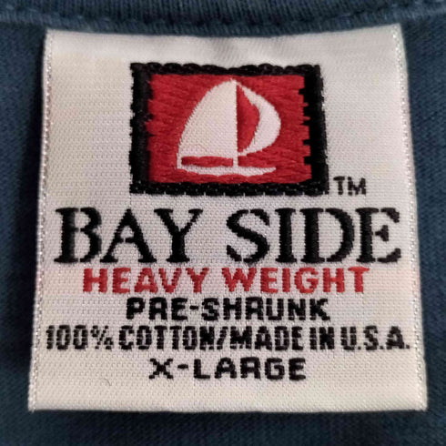 ベイサイド BAYSIDE USA製 HEAVY WEIGHT ワッペン刺繍 クルーネックTシャツ メンズ X-LARGE