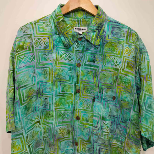 MaD GRiNGo 80-90S 総柄 S/S レーヨン シャツ メンズ import:XL