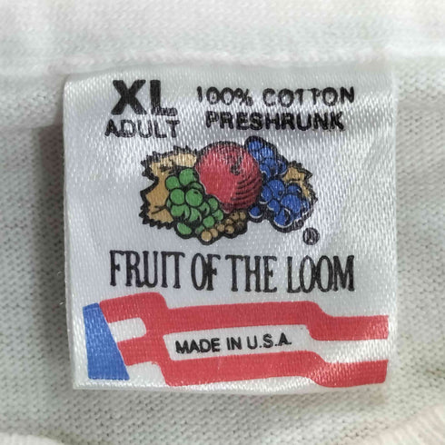 フルーツオブザルーム FRUIT OF THE LOOM 90s USA製 シングルステッチ 両面プリント クルーネックTシャツ メンズ import:XL