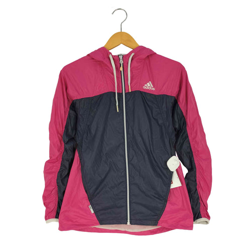 アディダス adidas CLIMA PROOF 裏地メッシュ ロゴプリント ジップアップ マウンテンパーカ レディース JPN:M
