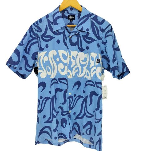 ステューシー Stussy OLD開襟シャツ コットン オールドスケート トライバル柄 メンズ import:L