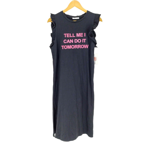 ザラ ZARA TELL ME I CAN DO IT TOMORROW フロントプリントノースリーブワンピース レディース JPN:S