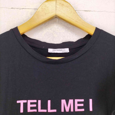 ザラ ZARA TELL ME I CAN DO IT TOMORROW フロントプリントノースリーブワンピース レディース JPN:S
