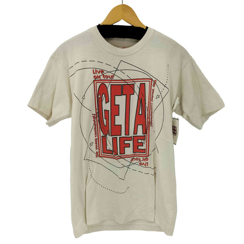 フルーツオブザルーム FRUIT OF THE LOOM 90S USA製 GETA LIFE 両面プリント Tシャツ シングルステッチ メンズ import:L