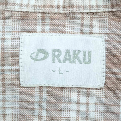 RAKU チェック柄開襟シャツ メンズ JPN:L