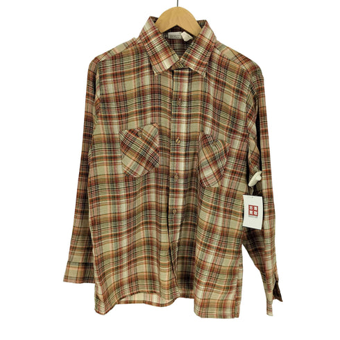 モンゴメリーワード MONTGOMERY WARD マドラスチェック ポリ コットン L/S シャツ メンズ import:L