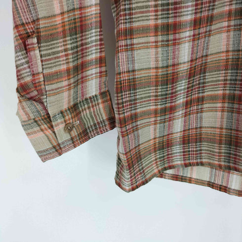 モンゴメリーワード MONTGOMERY WARD マドラスチェック ポリ コットン L/S シャツ メンズ import:L