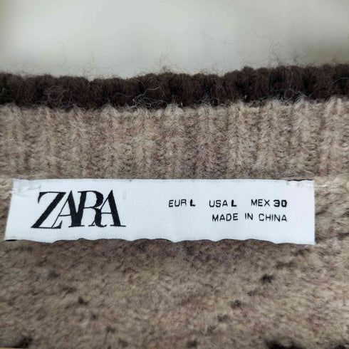 ザラ ZARA お花刺繍 ビーズ デザイン ニット カーディガン レディース import:L