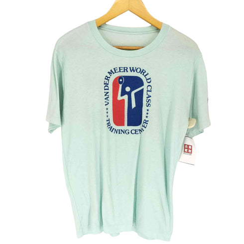 推定70-80s VANDER MEER WORLD CLASS TRAINING CENTER トレフォイル 袖裾シングル 両面プリントクルーネックTシャツ メンズ