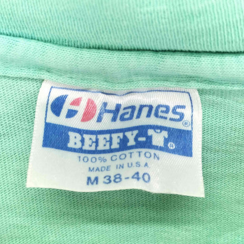 ヘインズ Hanes 90s USA製 袖裾シングル MY IDEA OF CAMPING IN YOSEMITE... フロントプリントクルーネックTシャツ メンズ JPN:M