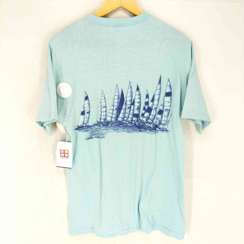 クレイジーシャツ CRAZY SHIRTS ©1977 70s USA製 袖裾シングル セーリングプリントクルーネックTシャツ メンズ JPN:M
