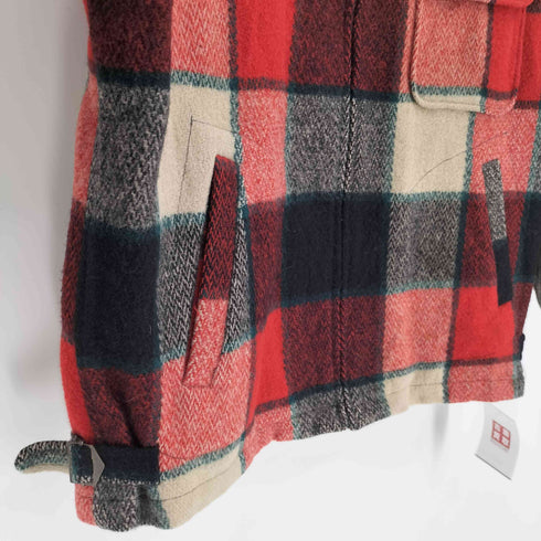 エディーバウアー Eddie Bauer 90S 白タグ 裏地キルティング ウール ナイロン チェック スポーツ ジャケット ブルゾン レディース import:XS