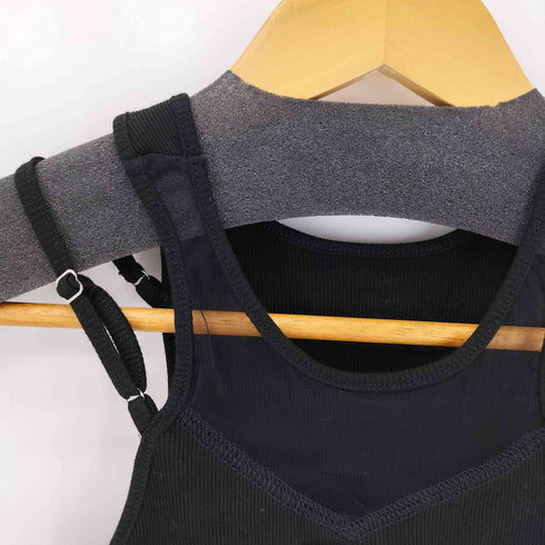 プランクプロジェクト PRANK PROJECT Front Logo Rib Tank Top - BLACK レディース FREE