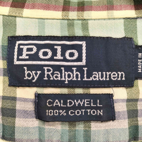 ポロバイラルフローレン Polo by RALPH LAUREN 90s CALDWELL ポニー刺繍1ポケット開襟チェックシャツ メンズ JPN:S