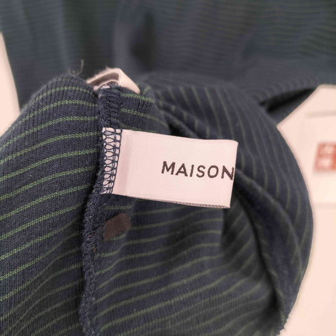 メゾンスペシャル MAISON SPECIAL ボーダー バックオープンボディスーツ レディース