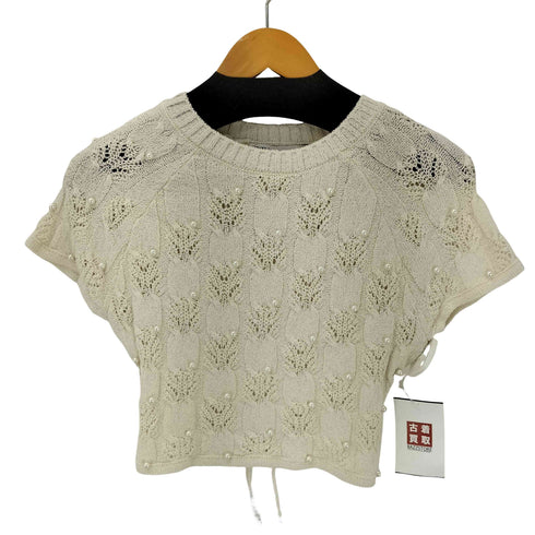 ザラ ZARA ビーズ バックオープン S/S ニット レディース import:M