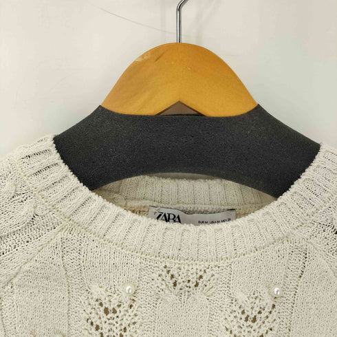 ザラ ZARA ビーズ バックオープン S/S ニット レディース import:M