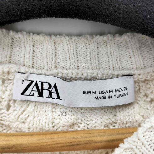 ザラ ZARA ビーズ バックオープン S/S ニット レディース import:M