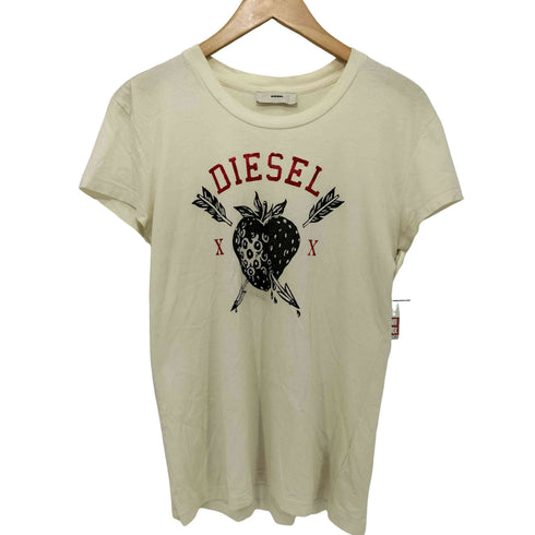 ディーゼル DIESEL Y2K いちご フロッキープリント S/S クルーネック Tシャツ レディース