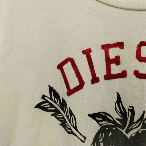 ディーゼル DIESEL Y2K いちご フロッキープリント S/S クルーネック Tシャツ レディース