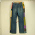 NOAH 70-80s TALON-ZIP タロンジップ サイドコーデュロイ 素材切り替え 裾ジャカード 花刺繍 コサージュ装飾 リメイク ワイドデニムパンツ メンズ
