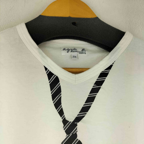 アニエスベー agnes b. PARIS Vネック プリント Tシャツ レディース Tイ