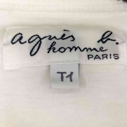 アニエスベー agnes b. PARIS Vネック プリント Tシャツ レディース Tイ
