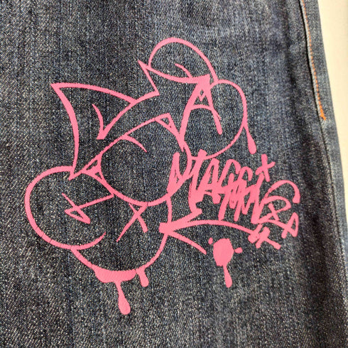 オクトパスアーミー OCTOPUS ARMY 90-00S ペイント ワイドデニムパンツ  メンズ JPN:M