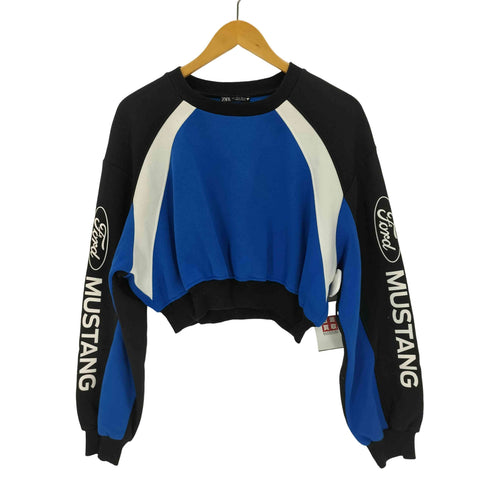 ザラ ZARA トリコカラー ロゴスウェット レディース import:S