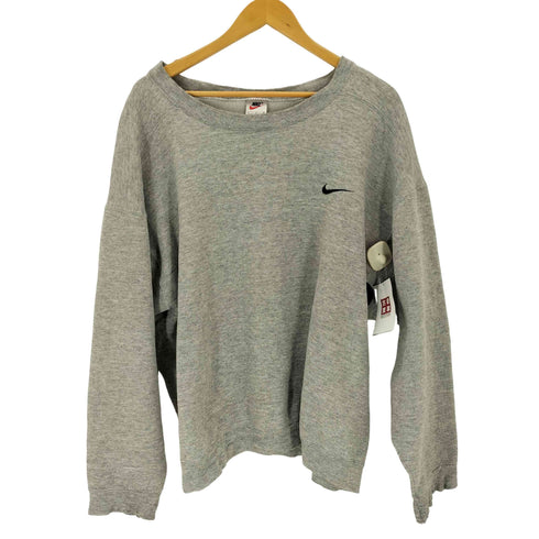 ナイキ NIKE 90s USA製 白タグ スウォッシュロゴ刺繍スウェットプルオーバー メンズ JPN:L