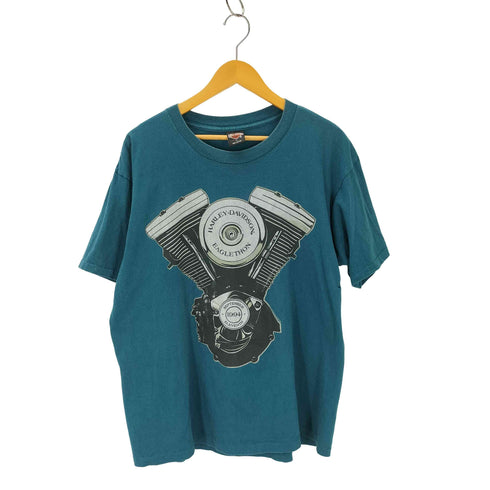 ハーレーダビッドソン HARLEY-DAVIDSON 90S エンジンプリントTシャツ HOLOUBEK シングルステッチ メンズ JPN:L