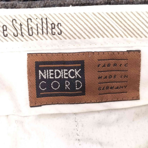 ニコルサンジル Nicole St Gilles NIEDIECK CORD 2タック センタープレス 太畝 コーデュロイパンツ メンズ