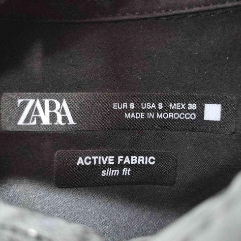 ザラ ZARA L/S ポリ地 レギュラーカラーシャツ メンズ import:S