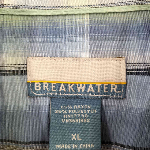 BREAKWATER レーヨンポリ オンブレ レギュラーカラーシャツ メンズ import:XL