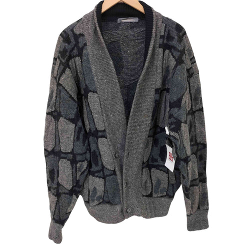 イッセイミヤケメン ISSEY MIYAKE MEN 80S 筆タグ シルク混 総柄 ショールカラー ウール カーディガン メンズ FREE
