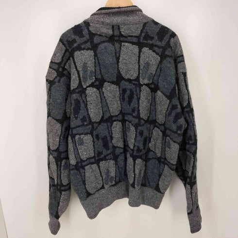 イッセイミヤケメン ISSEY MIYAKE MEN 80S 筆タグ シルク混 総柄 ショールカラー ウール カーディガン メンズ FREE