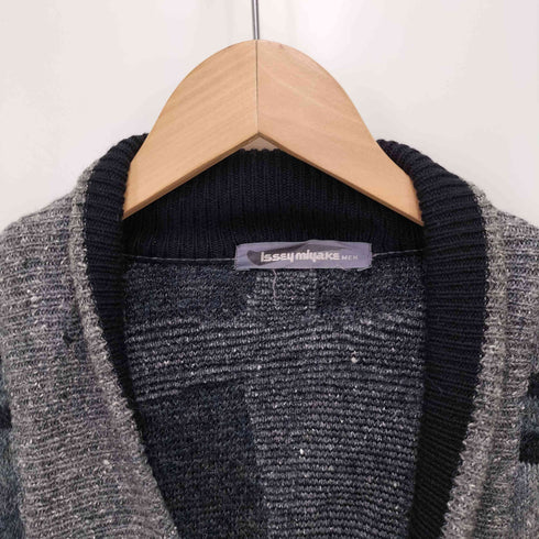 イッセイミヤケメン ISSEY MIYAKE MEN 80S 筆タグ シルク混 総柄 ショールカラー ウール カーディガン メンズ FREE