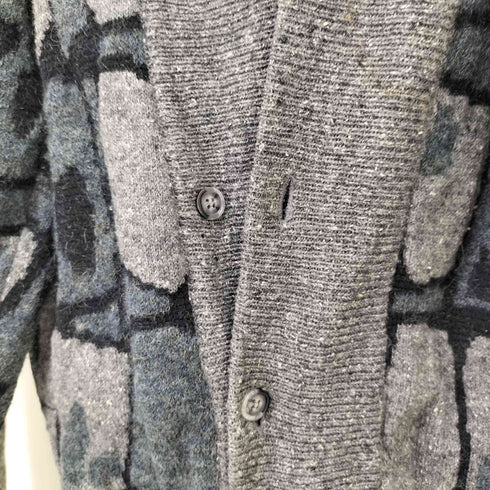 イッセイミヤケメン ISSEY MIYAKE MEN 80S 筆タグ シルク混 総柄 ショールカラー ウール カーディガン メンズ FREE