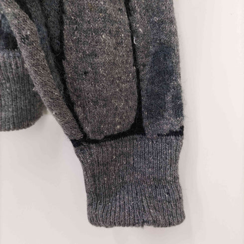 イッセイミヤケメン ISSEY MIYAKE MEN 80S 筆タグ シルク混 総柄 ショールカラー ウール カーディガン メンズ FREE
