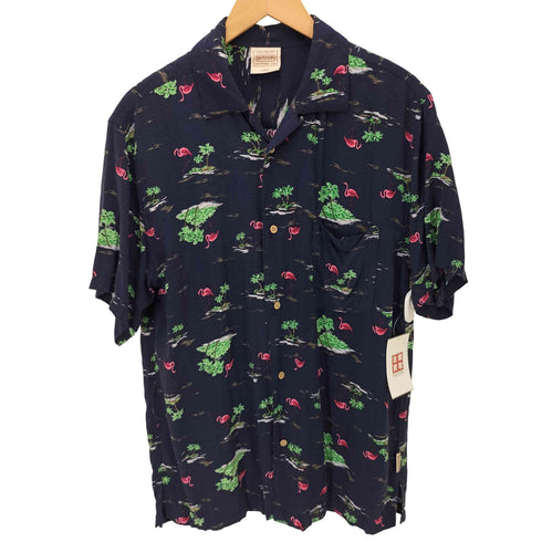 アウトドア OUTDOOR フラミンゴ柄 レーヨン S/S アロハ シャツ メンズ JPN:L