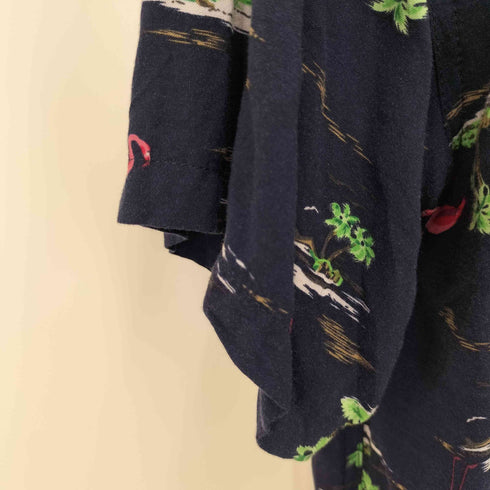 アウトドア OUTDOOR フラミンゴ柄 レーヨン S/S アロハ シャツ メンズ JPN:L