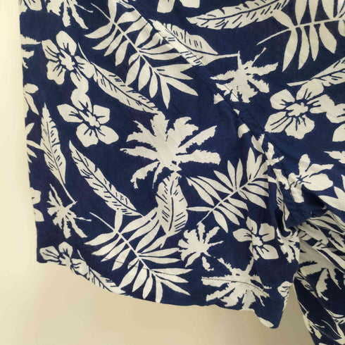 ジップファイブ ZIP FIVE ハイビスカス柄 フローラル S/S アロハ シャツ メンズ JPN:L