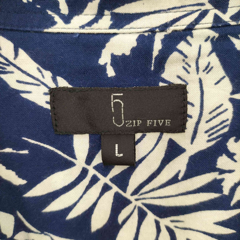 ジップファイブ ZIP FIVE ハイビスカス柄 フローラル S/S アロハ シャツ メンズ JPN:L