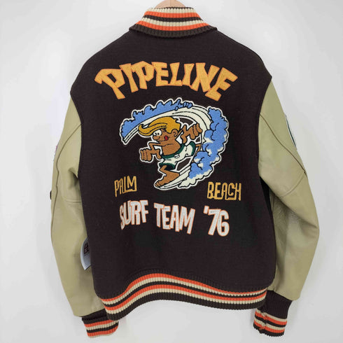 ホワイツビル Whitesville Surfs Up Varsity Jacket フルデコ レザースリーブ スイスカラー ウール スタジャン メンズ 40