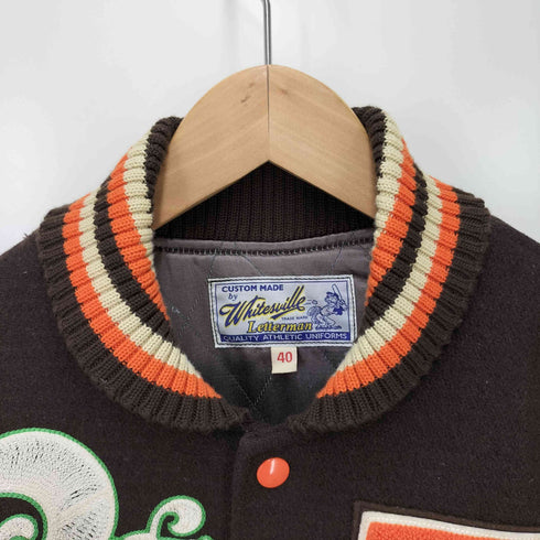 ホワイツビル Whitesville Surfs Up Varsity Jacket フルデコ レザースリーブ スイスカラー ウール スタジャン メンズ 40