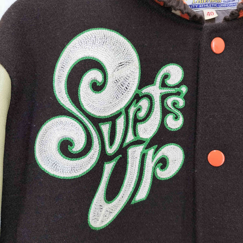 ホワイツビル Whitesville Surfs Up Varsity Jacket フルデコ レザースリーブ スイスカラー ウール スタジャン メンズ 40