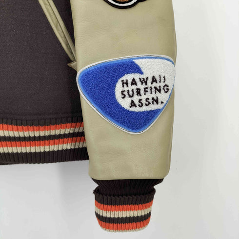 ホワイツビル Whitesville Surfs Up Varsity Jacket フルデコ レザースリーブ スイスカラー ウール スタジャン メンズ 40